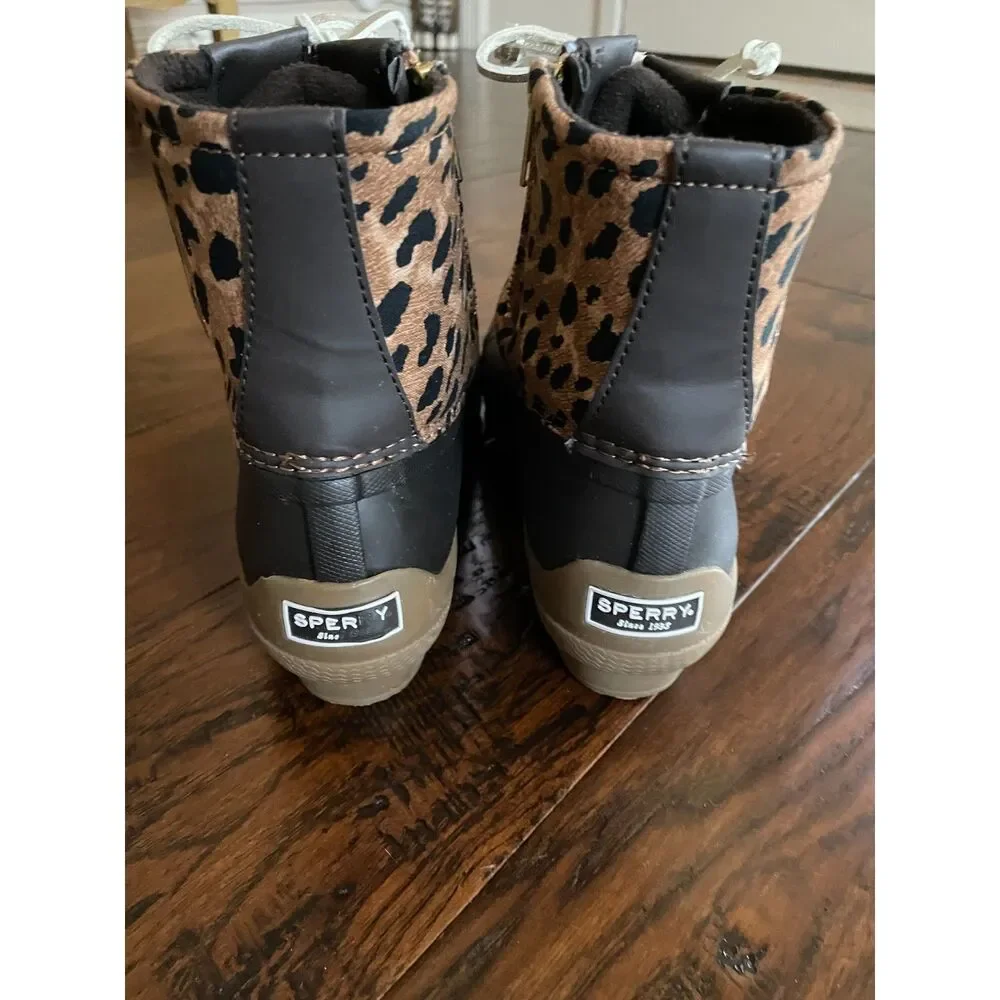 Gently Used Sperry Syren Gulf Leopard Duck Casual Boots